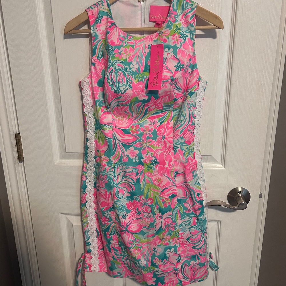 NWT Lilly Pulitzer Mila Stretch Shift Dress Size O in Hot On The Scene